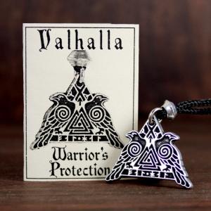 Valknut Valkyrie Raven Pendant Necklace