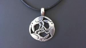 Odin's Ravens Pewter Pendant Necklace - Viking Style