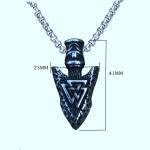 Viking Arrowhead Valknut Pendant Necklace for Men