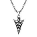 Men's Viking Valknut Arrow Pendant Necklace