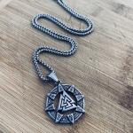 Viking Norse Valknut Pendant Necklace for Men