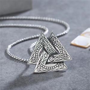 Viking Valknut Pendant Necklace for Men