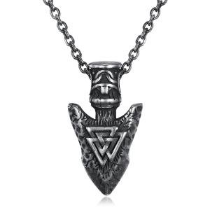 Viking Valknut Pendant Necklace in Stainless Steel