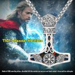 Viking Thor Hammer Necklace with Black Opal