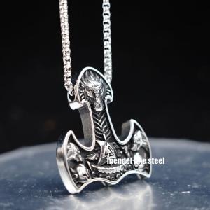 Viking Valknut Ship Pendant Necklace for Men