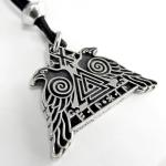 Valknut Valkyrie Raven Pendant Necklace