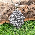 Men's Silver Viking Compass & Valknut Necklace 24