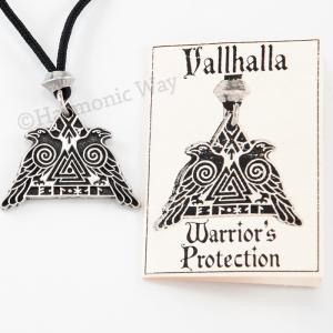 Valhalla Raven Pendant Necklace Viking Valknut Rune