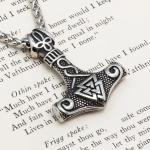 Viking Thor's Hammer Valknut Pendant Necklace