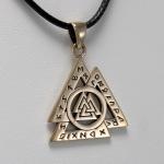 Bronze Valknut Pendant Necklace - Norse Viking Jewelry