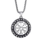 Men's Viking Valknut Compass Pendant Necklace