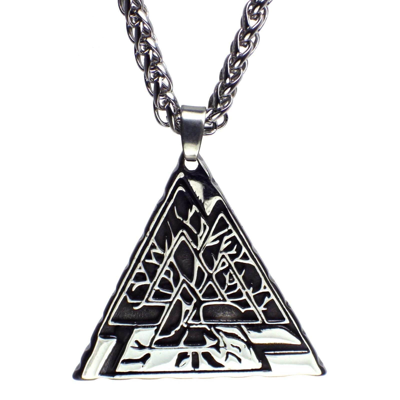 Yggdrasil Valknut Pendant Necklace in Stainless Steel