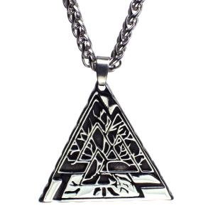 Yggdrasil Valknut Pendant Necklace in Stainless Steel