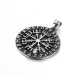Men's Viking Valknut Compass Pendant Necklace