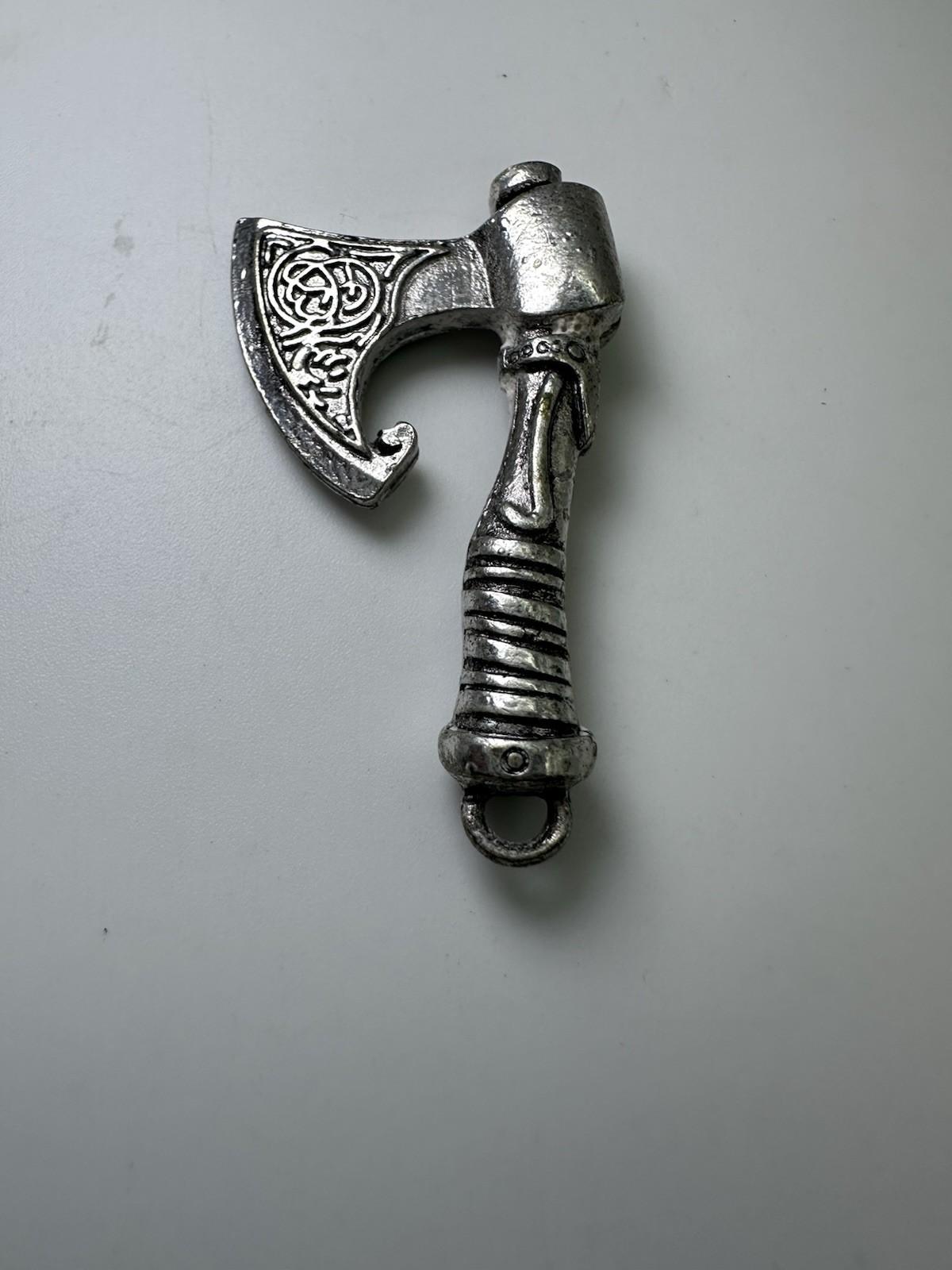 Silver Viking Valknut Axe Pendant Necklace for Men