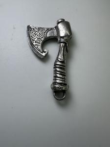 Silver Viking Valknut Axe Pendant Necklace for Men