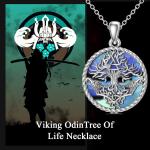 Valknut Raven Pendant Necklace in Sterling Silver