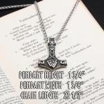 Viking Thor's Hammer Valknut Pendant Necklace