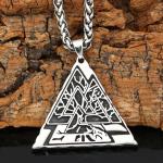 Yggdrasil Valknut Pendant Necklace in Stainless Steel