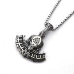 Silver Viking Valknut Hammer Pendant Necklace 24
