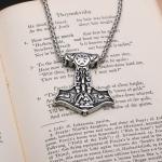 Viking Thor's Hammer Pendant with Valknut & Raven