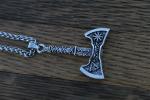 Viking Stainless Steel Valknut Axe Necklace 24