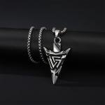Men's Viking Valknut Arrow Pendant Necklace