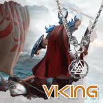 Men's Viking Mjolnir Necklace with Wolf Pendant