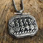 Viking Ship Valknut Pendant Necklace for Men