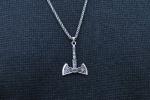 Viking Stainless Steel Valknut Axe Necklace 24