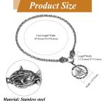 Men's Viking Mjolnir Necklace with Wolf Pendant