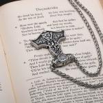 Viking Thor's Hammer Pendant with Valknut & Raven