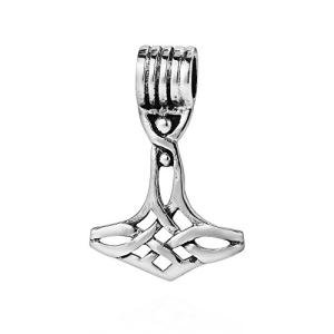 Celtic Knot Thor's Hammer Mjolnir Silver Pendant