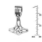 Celtic Knot Thor's Hammer Mjolnir Silver Pendant