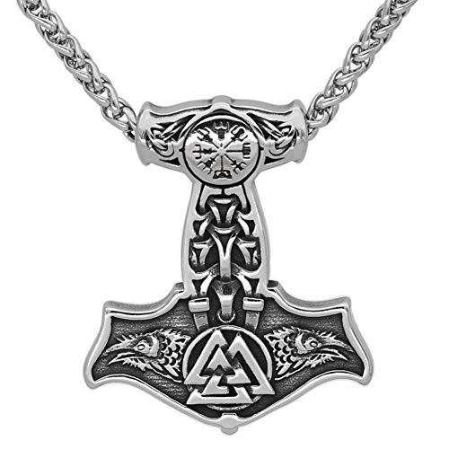 Viking Thor Mjolnir Pendant Necklace with Gift Bag