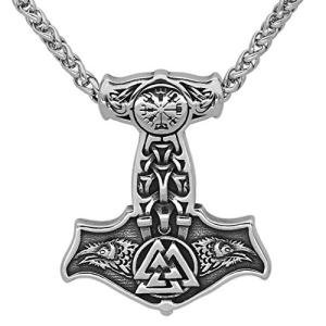 Viking Thor Mjolnir Pendant Necklace with Gift Bag