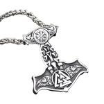 Odin's Ravens Thor's Hammer Viking Necklace