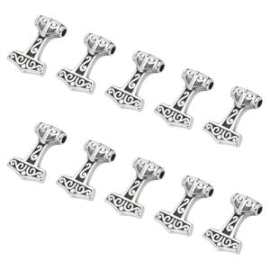 Viking Thor's Hammer Knot Charms - 10pcs