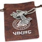 Odin's Ravens Thor's Hammer Viking Necklace