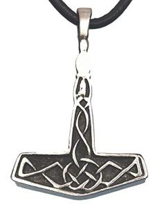 Pewter Thor's Hammer Pendant with Leather Necklace