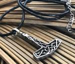 Pewter Thor's Hammer Pendant with Leather Necklace