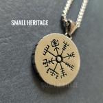 Viking Rune Stainless Steel Necklace with Vegvísir Amulet