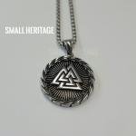 Viking Rune Stainless Steel Necklace with Vegvísir Amulet