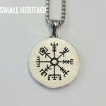 Viking Rune Stainless Steel Necklace with Vegvísir Amulet