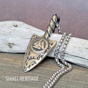 Viking Spear Necklace with Valknut and Runes
