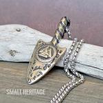 Viking Spear Necklace with Valknut and Runes