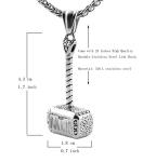Thor Hammer Pendant Necklace for Men and Women