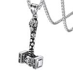 Valknut Thor's Hammer Necklace with Nordic Runes