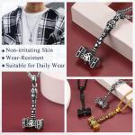 Valknut Thor's Hammer Necklace with Nordic Runes