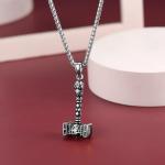 Valknut Thor's Hammer Necklace with Nordic Runes